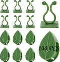 Plant Climbing Wall Fixture Clips, 100Pcs Self-Adhesive Plant Fixer Wall Clips Hook Vines Traction, Invisible Holder Leaf Shaped Wall Vines Fixing Clips Indoor Outdoor Decor