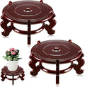 Geetery 2 Pcs 4 to 12 in Wooden Plant Stands Indoor Chinese Oriental Plant Stand for Vase Fishbowl Flower Pot Lamp Redwood Base Vintage Display Rack Decor(8 Inch)