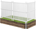 VEVOR 3 Panels Outdoor Privacy Screen, 36 x 45 in Air Conditioner Fence with 19.7 in Ground Stakes, Pool Equipment Enclosure, Strip Vinyl Privacy Fence, Ideal for Trash Can and A/C Units, White