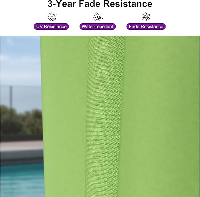PURPLE LEAF 8' X 8' Patio Umbrella for Pool 7' High Offset Outdoor Cantilever Umbrella Swimming Pool Umbrella with 360°Rotation for Poolside Apple Green