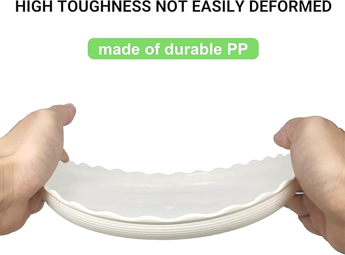 Plant Saucer, 7 Pack 8 10 12 14 15 Inch Durable Plastic Plant Trays for Pots, White & Black Round Plant Pot Saucers, Drip Tray for Indoor and Outdoor Garden (15", for 12 13 Inch Pot)