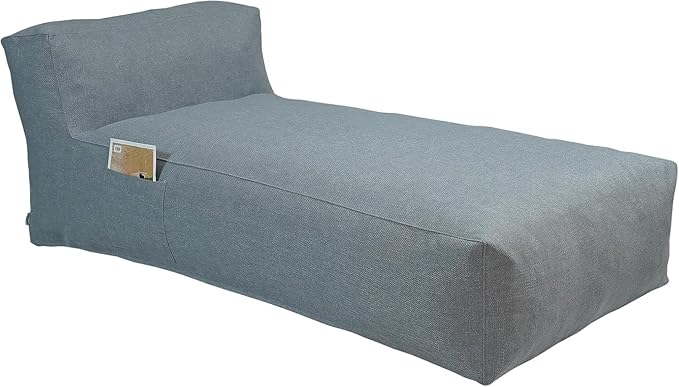 Outdoor Bean Bag Lounger Chair, Big Comfy Outdoor Daybed for Sunbathing and Tanning - Water-Resistant Patio Chaise and Pool Sun Lounger Furniture for Beach Deck (Dark Grey)