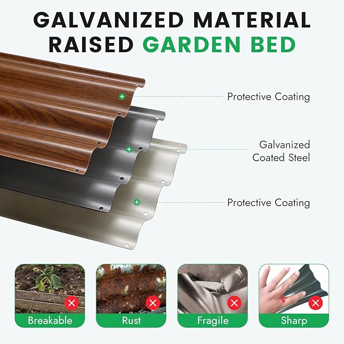INNO STAG 3 Pcs Round Galvanized Raised Garden Bed — 2×2×1ft Planter Box Outdoor Raised Beds Kit for Gardening Vegetables, Fruits, Herbs, and Flowers, Grain