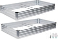 Galvanized Raised Garden Bed Outdoor | Metal Raised Garden Bed for Gardening 2Pack | Large Planter Box for Vegetables Flowers Fruits | Easy Assembly & Safety Design Flower Beds 8x4x1ft Silver