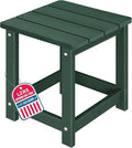 LZRS Adirondack Square Outdoor Side Table for Patio, Pool Composite Patio Table,HDPE End Tables for Backyard,Pool, Indoor Companion, Easy Maintenance & Weather Resistant(Dark Green)