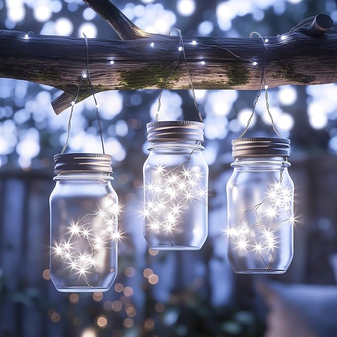 Minetom 100 LEDs Fairy Lights 33 Ft Firefly String Lights Waterproof Starry Lights on Silver Coated Copper Wire Perfect for Christmas Party DIY Wedding Bedroom Indoor Party Decorations Pure White