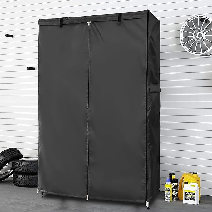 Waterproof Shelf Cover,Outdoor 600D Heavy Duty Dustproof Storage Shelves Cover,36''x14''x72'' Shelf Covers for Wire Shelving with Zippers,Storage Rack Covers with Clear Front