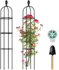 2 Pack 5Ft Tall Garden Obelisk Trellis for Climbing Plants Outdoor, Plant Trellis Garden Tower Trellis for Potted Plant Climbing, Flowers Vegetable Cucumber Trellis