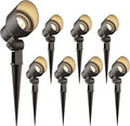 GOODSMANN Landscape Lighting Kits Low Voltage Spot Lights 8PK Landscape Flood Light 3W LED 200 Lumen Metal Landscape Lights 12V AC Tree Lights 3000K Warm White with Replaceable Bulbs Cable Connectors