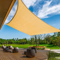 KANAGAWA 6'X10' Sand Custom Size Sun Shade Sail Rectangle UV Block Canopy Cover for Patio Backyard Lawn Garden Outdoor (Customized Available)