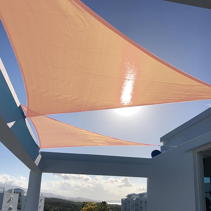 SUNNY GUARD Custom Size 19'x19'x19' Peach Fuzz Sun Shade Sail Triangle UV Block Shade for Backyard Yard Patio Deck Garden(Customized)