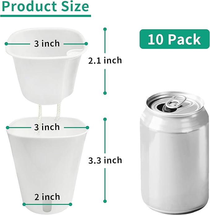 3" Self Watering Pots - 10 Sets Planter Pots for Indoor Plants With Water Level Indicator and Multiple Vents - for House Plants, Flowers, Herbs