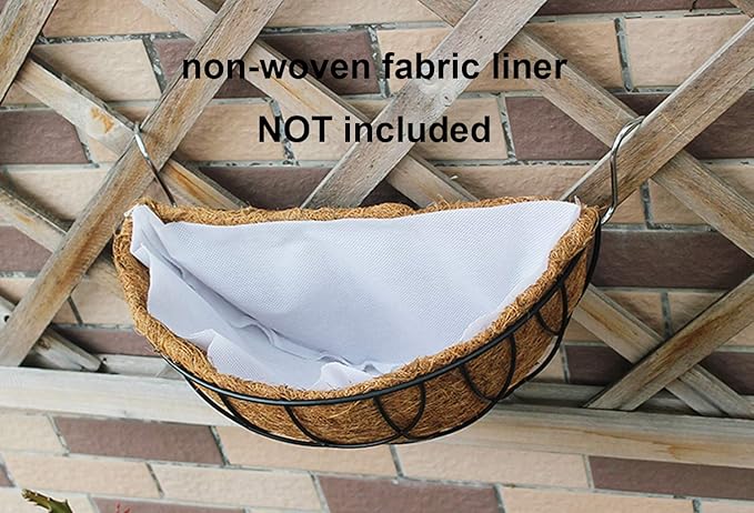 Tosnail 3 Pack 10" Metal Hanging Flower Pots Hanging Planters Plant Basket with Coco Fiber Liners