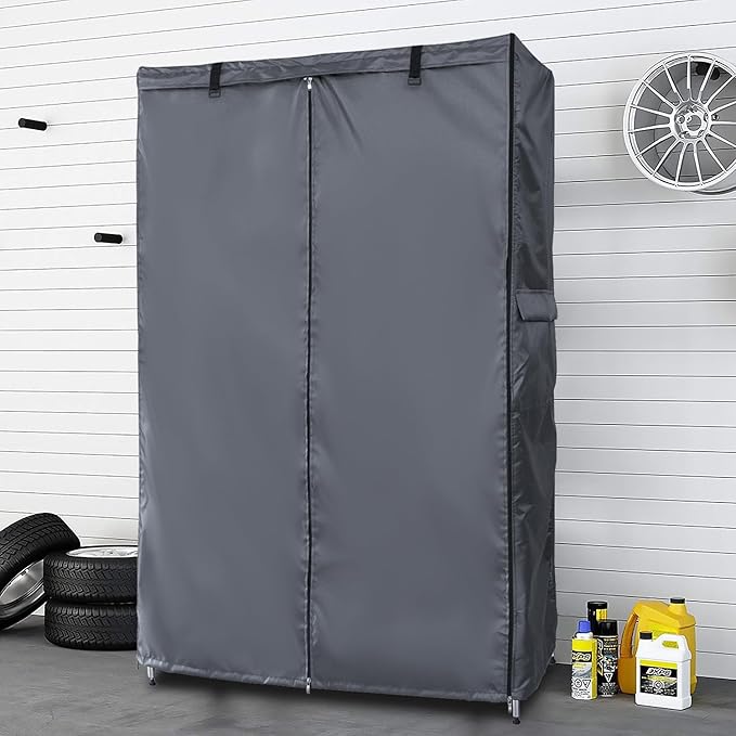 Waterproof Shelf Cover,600D Heavy Duty Dustproof Storage Wire Rack Covers,Outdoor Shelving Covers for Wire Shelves with Zipper 36''x18''x72'',Clear Front.