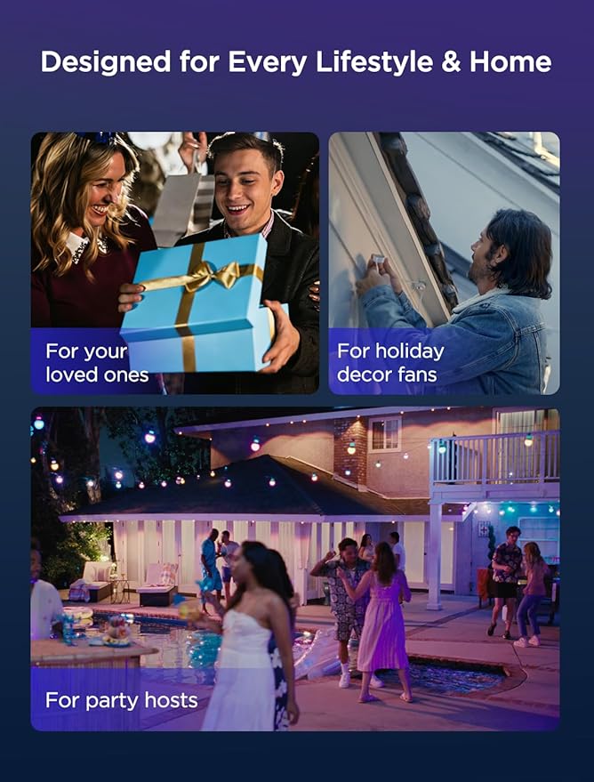 Govee Permanent Outdoor Lights 2, 100ft RGBIC Outdoor Lights with 16 Million Colors and 100 Scene Modes, IP67 Waterproof, Holiday & Party Decorations, Works with Alexa, Google Assistant, White
