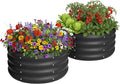2-Pack 2x1ft Galvanized Raised Garden Bed, Outdoor Planter Bed, Metal Planter Box for Gardening and Planting,Black