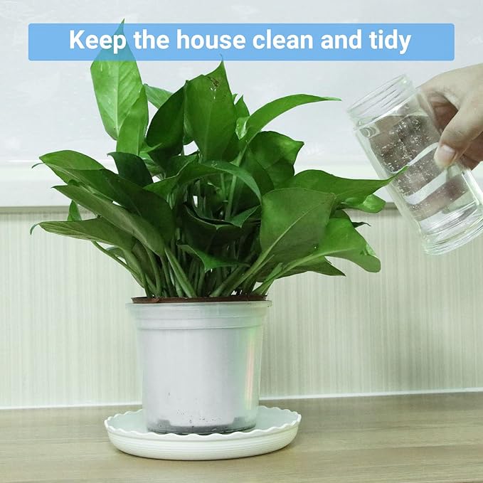 Plant Saucer, 7 Pack 5 Inch Durable Plastic Plant Tray, White Round Plant Pot Saucers, Drip Tray for Indoor and Outdoor Garden