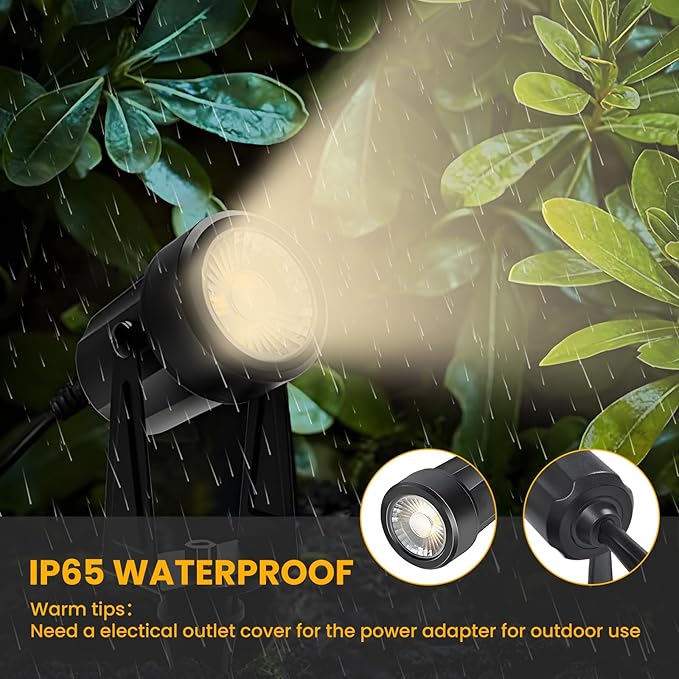 Svater 4 Pack Landscape Lighting Low Voltage,Outdoor Spotlights with Transformer, Plug in LED Spot Lights for Yard, Backyard,House 12V 3000K Warm White, IP65 Waterproof