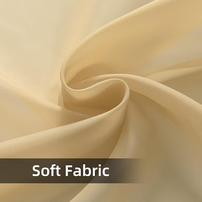 SpaceDresser Waterproof Outdoor Sheer Curtains for Patio - 4 Panels Rod Pocket Indoor Voile Sheer Curtain for Living Room,52W x 108L inch, Beige