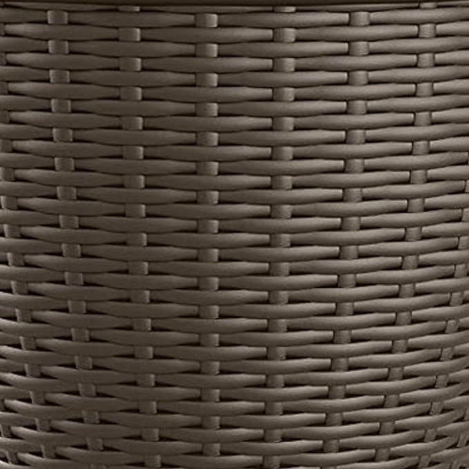 Suncast 4 Pack Wicker Planter w/ Drillable Drain Holes, Decorative Indoor/Outdoor Pot, 18in, Java