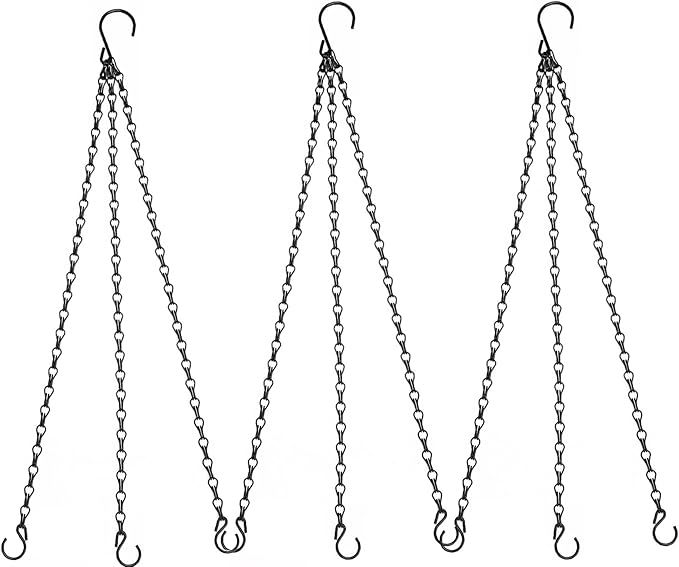 Hanging Baskets Chains 23 Inches 3 Leads Hanging Chains Flower Pot Hanger Replacement Plant Hangers for Planters and Lanterns, Pack of 3 (3 Legs)