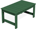 SERWALL Outdoor Coffee Table with 1.69" Umbrella Hole, HDPE Patio Coffee Table for Outside, Rectangle, Green