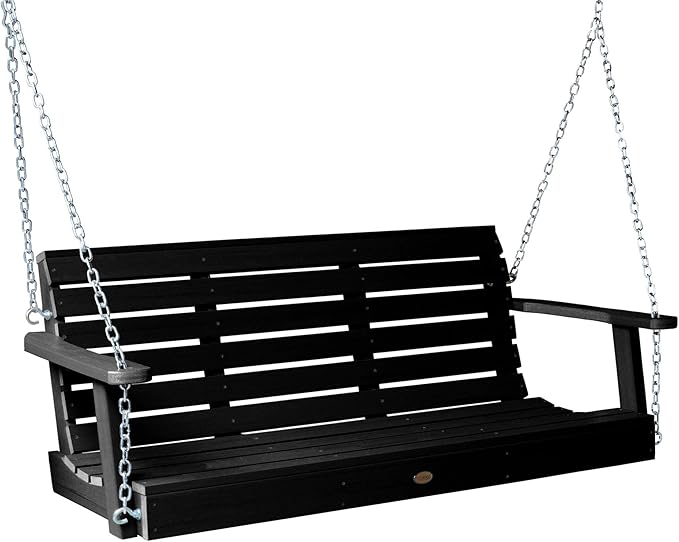 highwood Weatherly Porch Swing, 4 Feet, Black