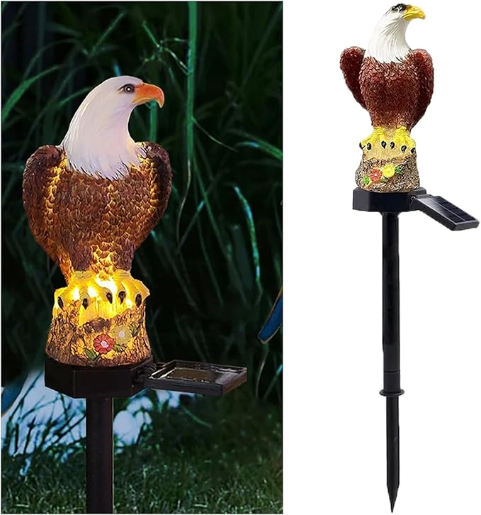 Outdoor Solar Lights, Eagle Solar Lights Outdoor Waterproof Eagle Decoration with Stakes for Garden, Yard, Lawn