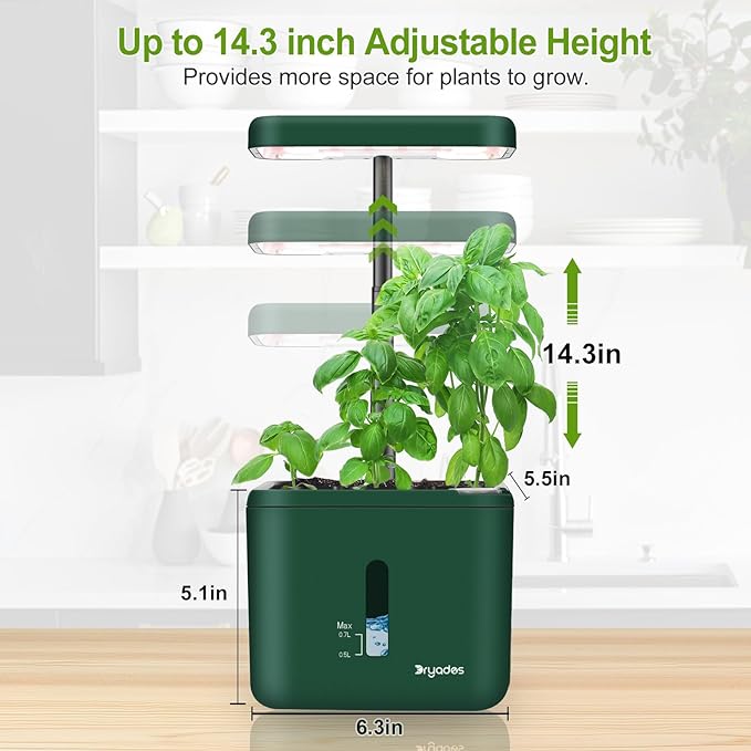 2-Pack Indoor Planting System Smart Soil Growing Kit with 17-W LED Grow Light Automatic Timed Watering Planters Gift for Friends/Women (No Seeds&Soil)