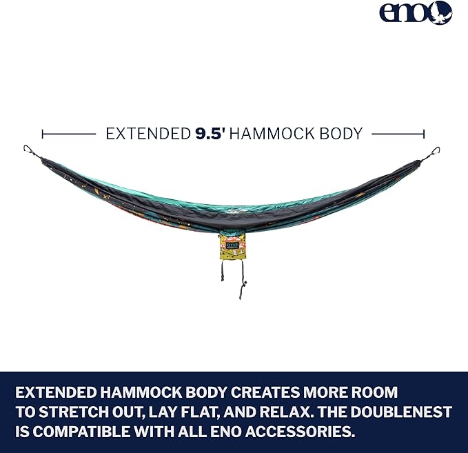 ENO, Eagles Nest Outfitters DoubleNest Lightweight Camping Hammock, 1 to 2 Person, Special Edition Colors, ATC