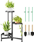 3 Tier Plant Stand Indoor, Tiered Plant Stand Outdoor for Multiple Plants, Corner Plant Shelf for Patio Balcony Porch Garden Living Room House, Black