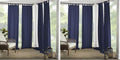 Elrene Home Fashions Matine Weatherproof Tab-Top Indoor/Outdoor Solid Color Curtain Panel for Porch, Pergola, Patio, Deck, 52”W x 84”L, Blue (Pack of 2)