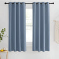 NICETOWN Blackout Stone Blue Curtains 63 inch Length - Window Treatment Energy Saving Thermal Insulated Room Darkening Grommet Drapes for Living Room (1 Panel, W46 x L63)
