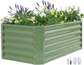 Galvanized Raised Garden Bed - 4x2x1.4ft (2Packs) Metal Garden Planter Box Outdoor | Steel Raised Bed Kit with Bracing Rods, Gloves for Gardening Vegetables Fruits and Flowers