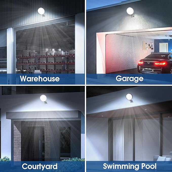 2 Pack 150W LED Barn Light, 20000LM Dusk to Dawn Outdoor Light, Yard Light Security Lights with 150° Adjustable Angle Photocell, IP66 Waterproof 6500K for Farm/Shop/Street/Garage