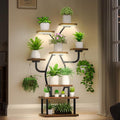 Plant Stand Indoor with Grow Light, 8 Tiered 48" Small Plant Shelf, Corner Plant Stand Stand for Indoor Plants Multiple, Metal Humen-Shaped Plant Flower Holder, for Living Room, Patio, Balcony