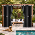 Waterproof Outdoor Curtain W105 x L95 - Grommet Top Sunlight Blocking Window Treatment Drapes Blackout Curtains for Home Bedroom Living Room Outdoor Patio Porch Pergola Cabana Gazebo (Dark Gray)