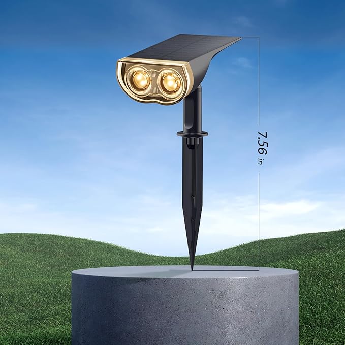Consciot Christmas Solar Spot Lights Outdoor, IP67 Waterproof 2-in-1 Solar Outdoor Lights, Durable Christmas Decoration Lights for Garden, Yard, Pathway, Driveway, Porch, Walkway, Auto On/Off, 6 Pack
