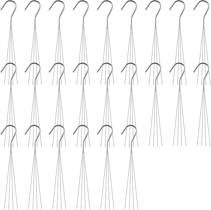 24 Pack Chain for Hanging Plants, 24 inch 4 Point Wire Plant Hangers for Hanging Baskets, Hanging Plant Chain for Indoor Outdoor Patio Garden Greenhouse Supplies