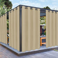PureFit Outdoor Curtains for Patio Waterproof Weatherproof, UV Resistant Outside Curtains for Gazebo, Front Porch, Pergola, Sun Blocking Privacy Curtain, 52W x 120L inch, 1 Panel, Beige