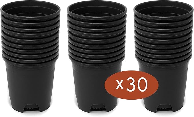 Wholesale Bulk Nursery Pot 5.5 Inch Black Plastic Planters 30-Pack 0.5 Gallon Pots for Outdoor Indoor Plants Gardening Flower with Drainage Holes
