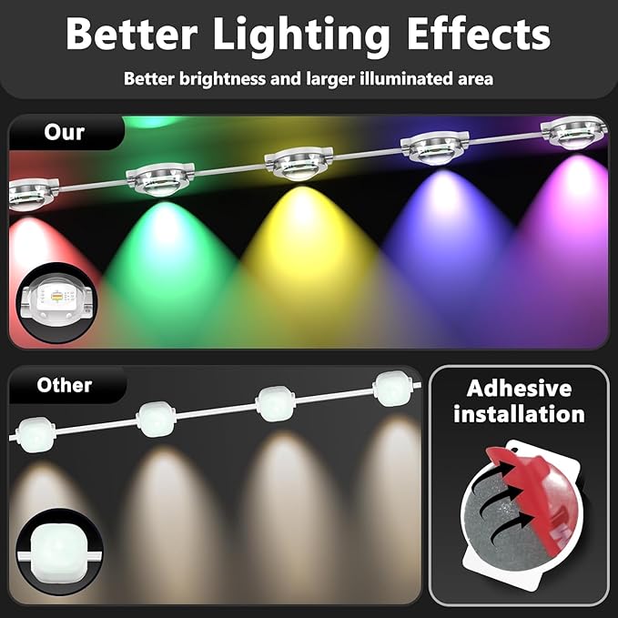 300FT/90M Permanent Outdoor RGB Lights, IP67 Waterproof Smart Eave Lighting, with App/Remote Control Eaves Light, DIY LED Scenes Modes for House Roof Decor,Party