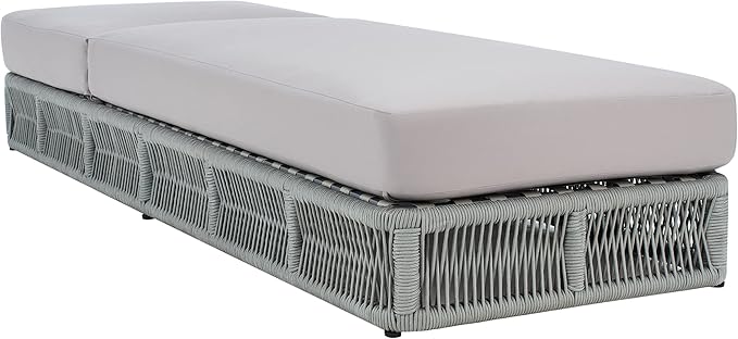 SAFAVIEH Outdoor Collection Gillian Grey Rope/Grey Cushion Chaise Lounge Chair (PAT7527C)