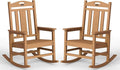 Ciokea Oversized Outdoor Rocking Chairs Set of 2, 380lbs Heavy-Duty Large Patio Rocker, High Back Cozy Porch Chairs, Weather Resistant Patio Rocking Chairs for Outside, Fire Pit, Deck, Teak