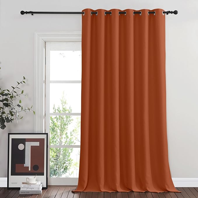 NICETOWN Living Room Curtain Festival Decoration 108" Length? Room Divider Drape with Rust-Proof Grommet, Blackout Thermal Insulated Privacy Blind for Cabana, Mecca Red, 84" Wide, 1 Piece