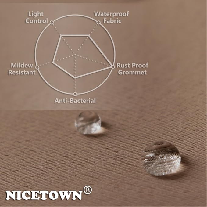 NICETOWN Sliding Door Curtain for Patio Extra Wide, Grommet Top Thermal Insulated Blackout Big Door Blind for Sunroom/Pavilion/Patio, Room Divider Drape, Tan, 1 Piece, 120" Wide by 108" Long