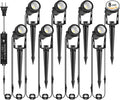 Low Voltage Landscape Lighting, 8 Pack Outdoor Spot Lights with Transformers, 12V Warm White Landscape Spotlights IP65 Waterproof Plug in Outdoor Uplights for Yard House Pathway Tree Pools