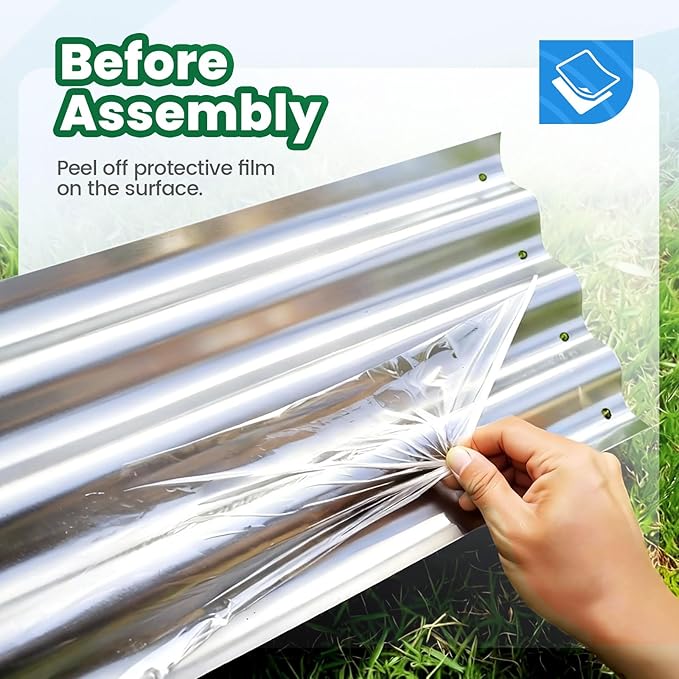 Quictent Galvanized Raised Garden Bed Metal Planter Box Bottomless for Backyard Outdoor, 4x3x1 Ft 2PCS, Silver