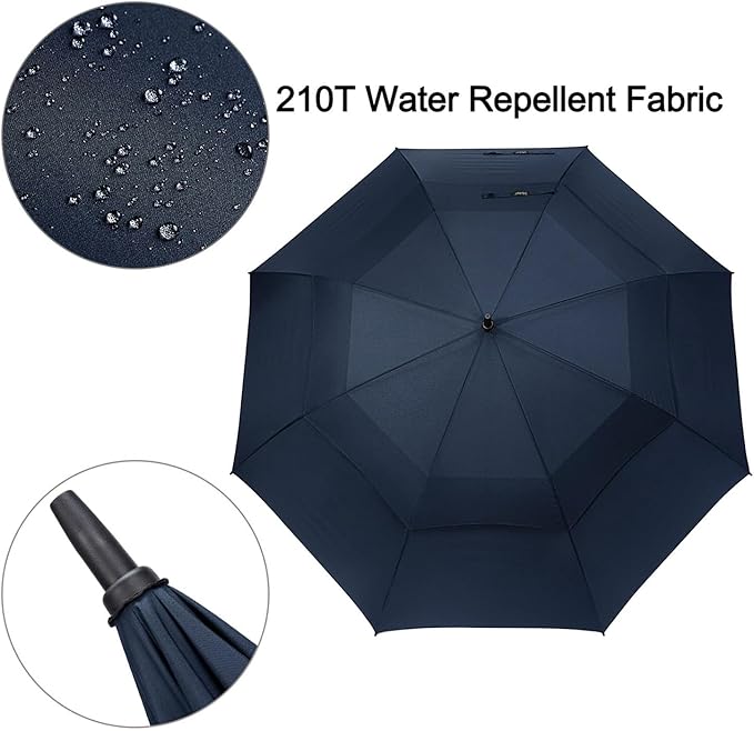 G4Free 47/54/62/68/72 Inch Automatic Open Golf Umbrella Oversize Extra Large Double Canopy Vented Windproof Waterproof Stick Umbrellas