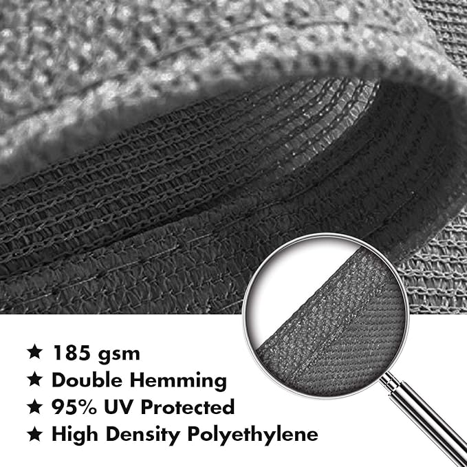 KANAGAWA Sun Shade Sail 12'x12'x17' Dark Gray Triangle UV Block Canopy Awning Shelter Fabric Cloth Screen for Outdoor Patio Garden Backyard